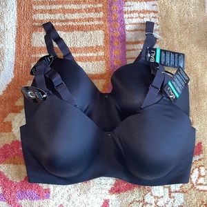 2 Bali Ever Smooth Underwire Bras in black 38DD 38E
